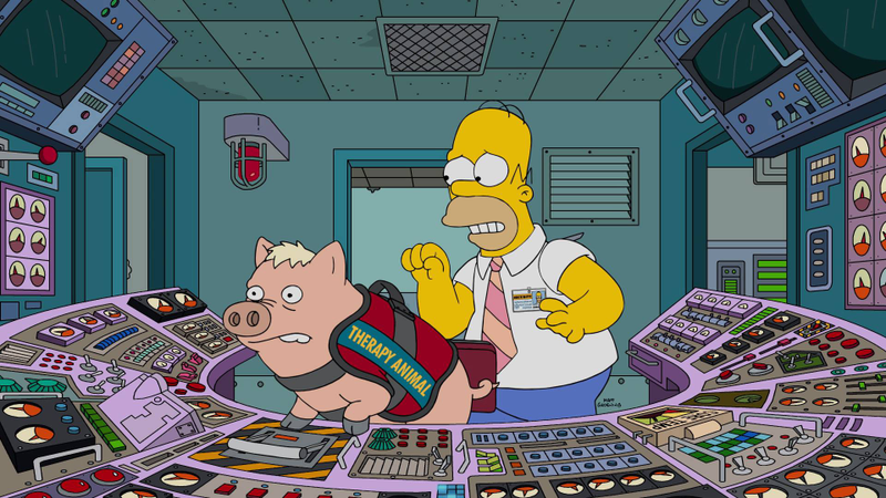 As much as he loves his pal, even Homer is uncomfortable leaving Plopper in charge of a nuclear plant. (Photo: Fox)